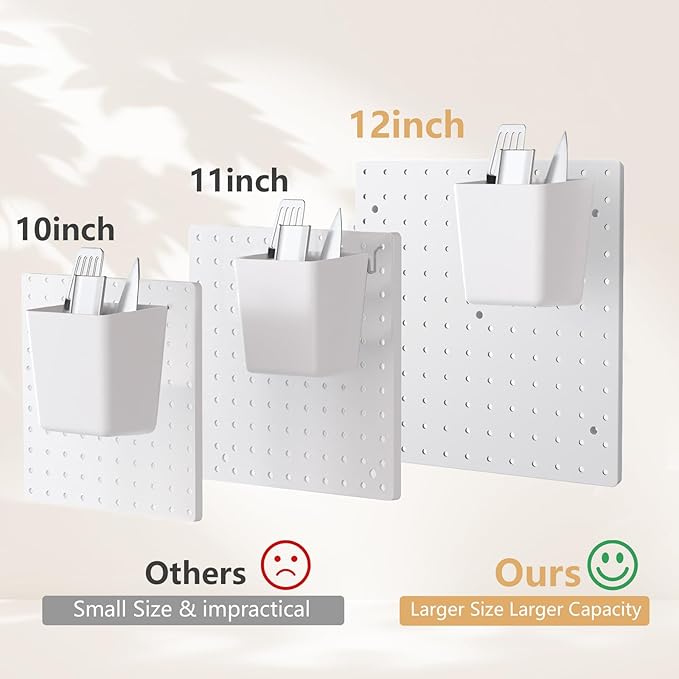 Peg Board, 4 Pack Plastic Pegboard, Pegboard Wall Organizer, ABS Pegboard - Image 3