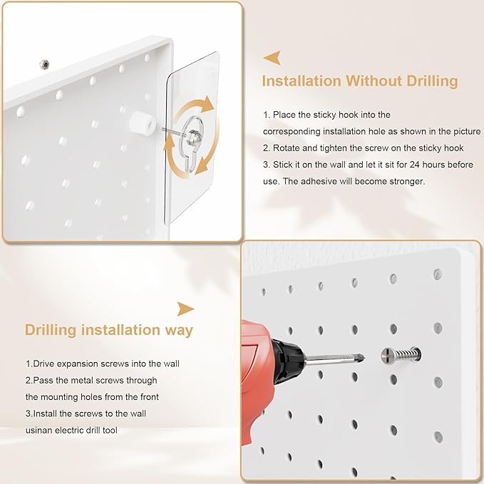 Peg Board, 4 Pack Plastic Pegboard, Pegboard Wall Organizer, ABS Pegboard - Image 5