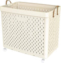 UAK Laundry Basket with Wheels, Collapsible Plastic Laundry Hamper with Handle by SayGoodbyetoClosetChaoswithCurStorage
