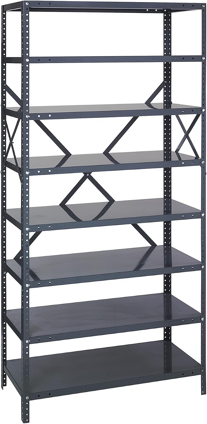 QUANTUM STORAGE SYSTEMS 75-1836-8 IRONMAN Solid Heavy Duty 8 Shelves 75" H x by QuantumStorageSystems