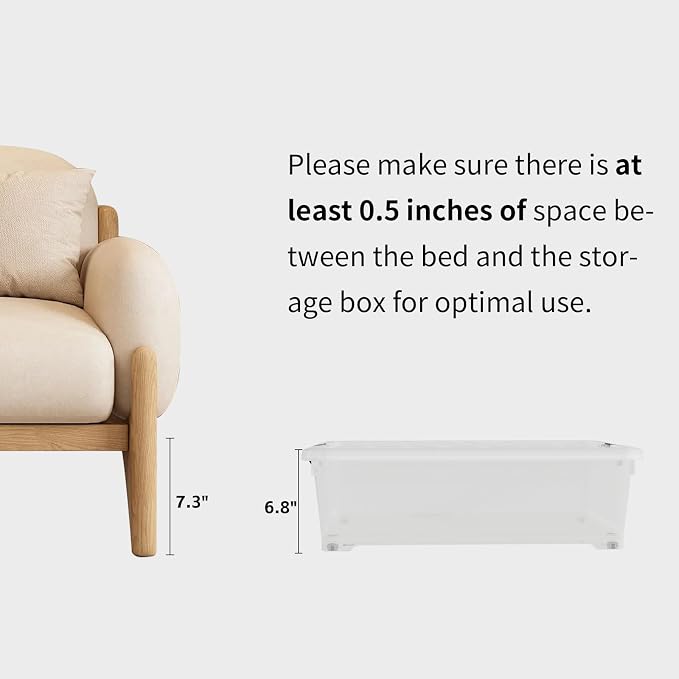 3-Pack Clear Plastic Underbed Storage Bins - Image 4