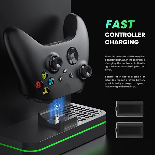 Charging Stand with Cooling Fan, CODOGOY Vertical Stand Compatible with Xbox - Image 6