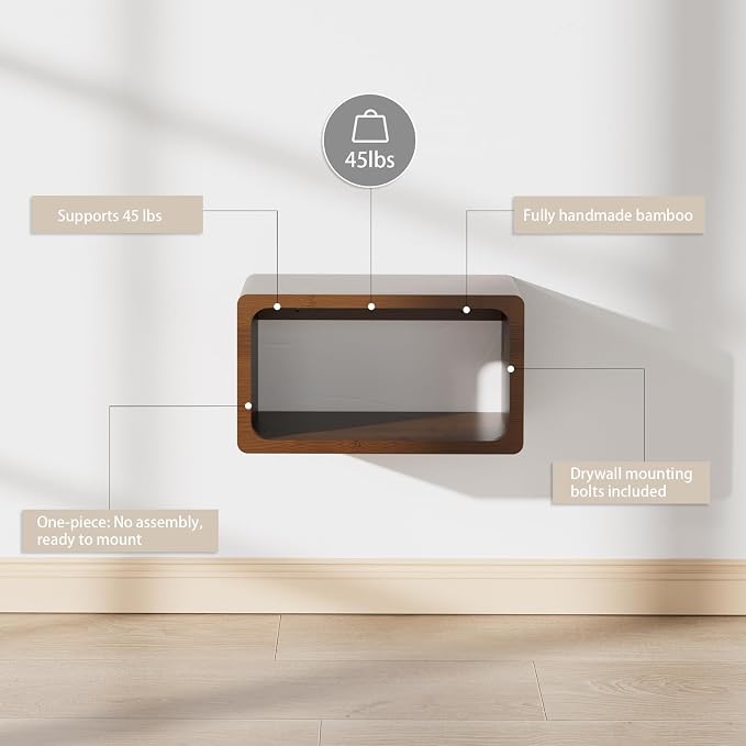 Bamboo Floating Nightstand - Image 3