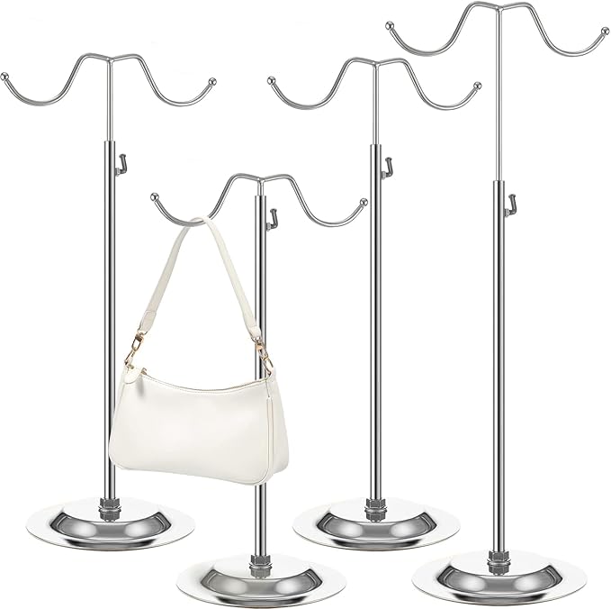 4 PCS Handbag Display Stands Adjustable Purse Display Stand Stainless Steel by LOSYHU