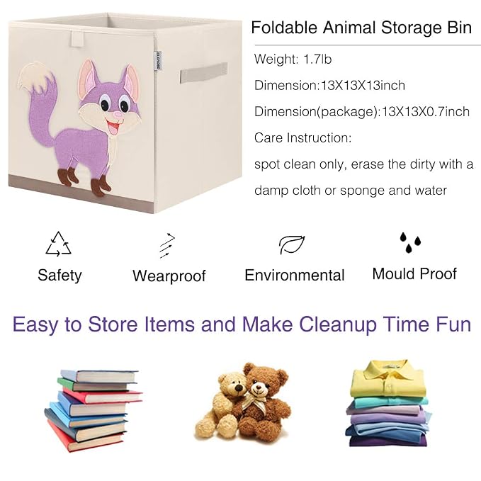 CLCROBD Foldable Animal Cube Storage Bins Fabric Toy Box/Chest/Organizer - Image 3
