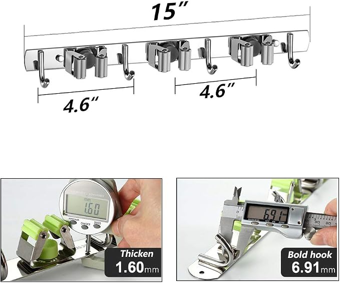 DGSL 2 PCS Broom Holder Wall Mount - Image 4