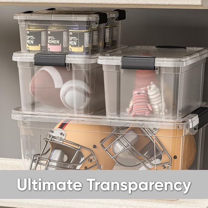 Superio Clear Storage Box with Lid, 2.5 Quart Plastic Container Bins - Image 6