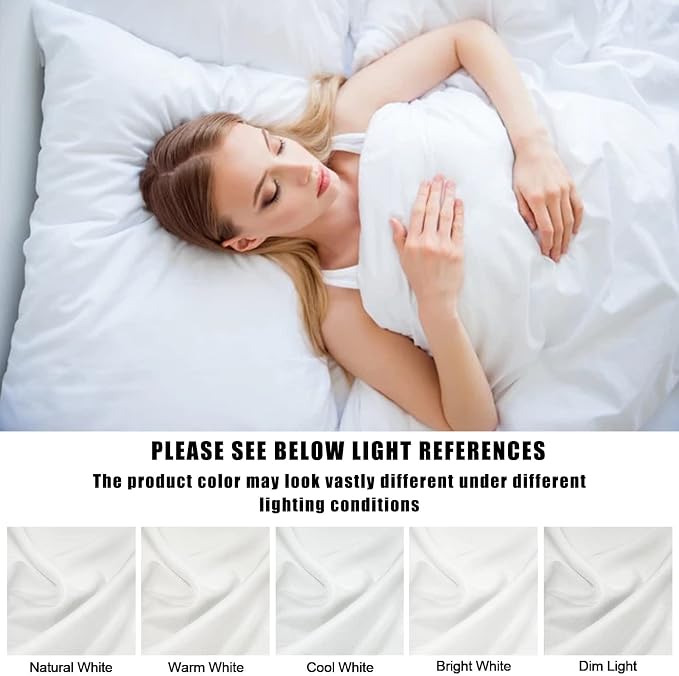 TELUS White Pillow Cases Queen Size 2 Pack, Bamboo Rayon Cooling Pillowcases - Image 8