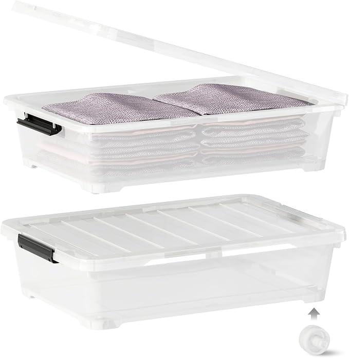 4 Pack 20-Quart Under Bed Storage Box - Image 4