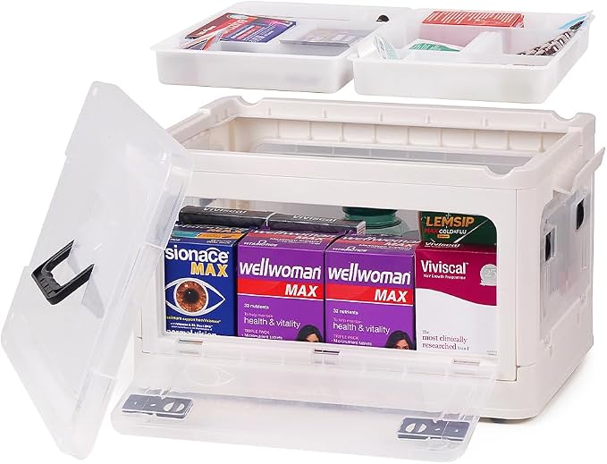 DOUKE 30qt Medicine Organizer Storage Box – Plastic First Aid Box Empty by Unknown