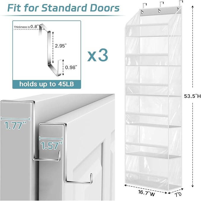 AOODA Clear Over the Door Hat Racks - Image 6