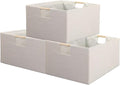 Fabric Storage Bin 3 Pack Foldable Cotton Linen Storage Basket by LaMor%C3%A9e