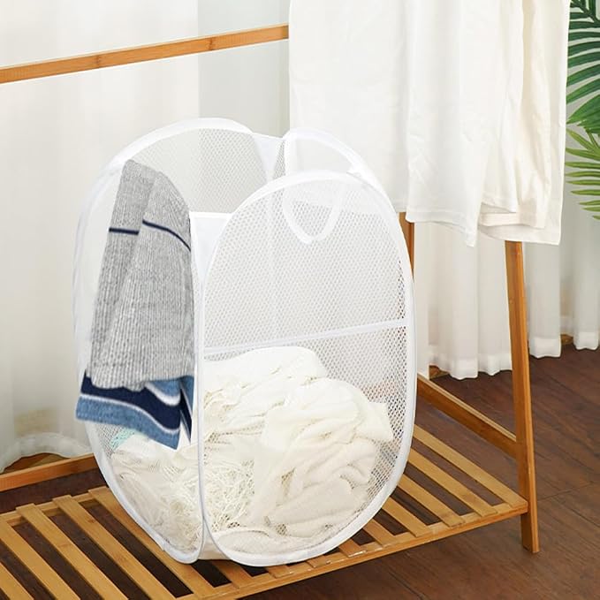 Larpur Pop Up Laundry Hampers, Portable Mesh Laundry Baskets, Collapsible - Image 6