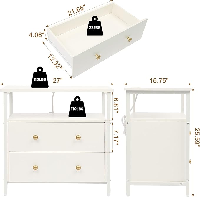 27 inch Wide Night Stand Set 2 - Image 3