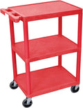 Luxor Multipurpose Storage Utility Cart 3 Shelves Structural Foam Plastic by LuxorWorkspaces