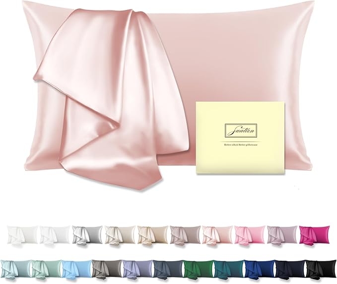 Mulberry Silk Pillow Cases for Hair and Skin Queen Size Silk Pillowcase by Suatien