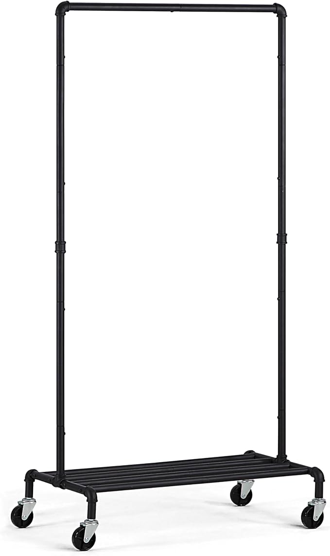 SunnyPoint Industrial Loft Style Rolling Garment Rack - Image 3