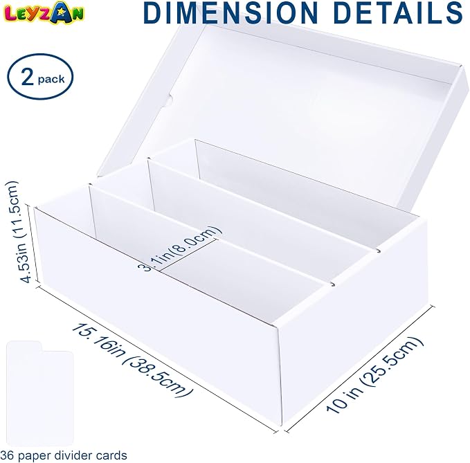 Trading Card Storage Box 2 Pack–2400 Count Cardboard Organizer - Image 2