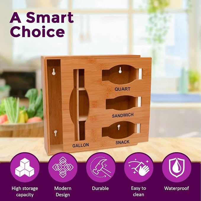 Ziplock Bag Organizer for Kitchen Organization – Premium Sandwich Bag Holder - Image 6