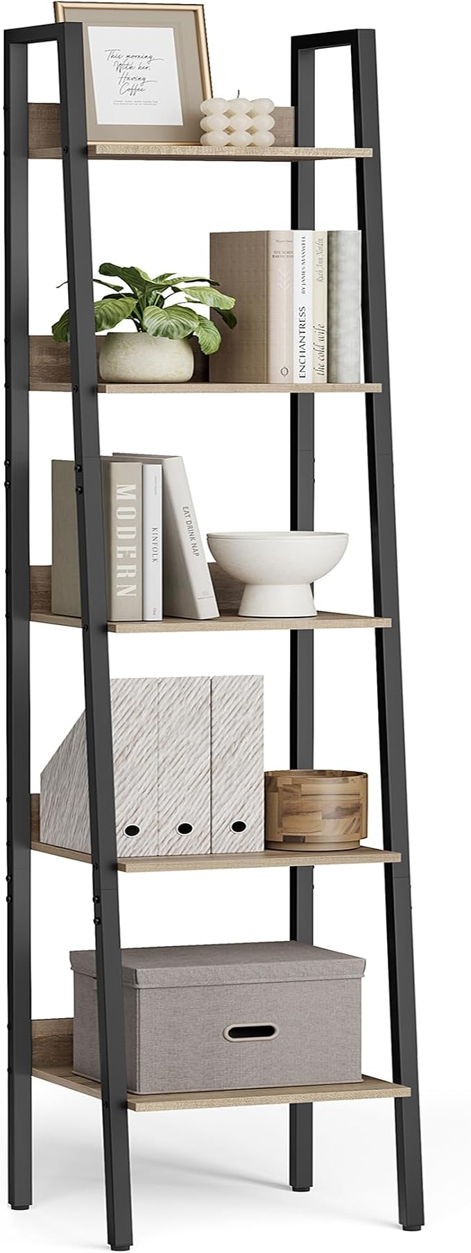 VASAGLE Bookshelf, 5-Tier Narrow Book Shelf, 11.8 x 13.3 x 66.9 Inches by VASAGLEbySONGMICSHOME