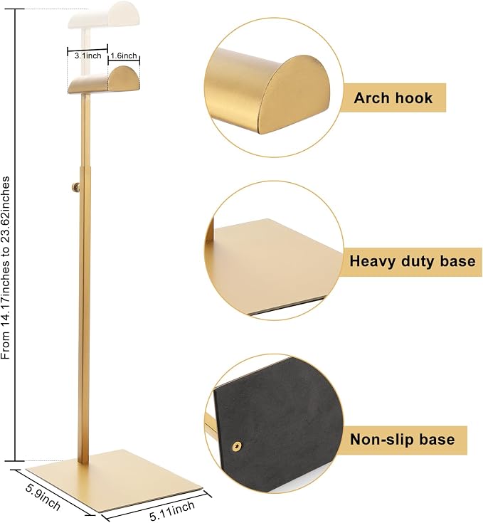 Gold Purse Display Stand, 3 Pack Heavy Duty Stainless Steel Handbag Stand - Image 2