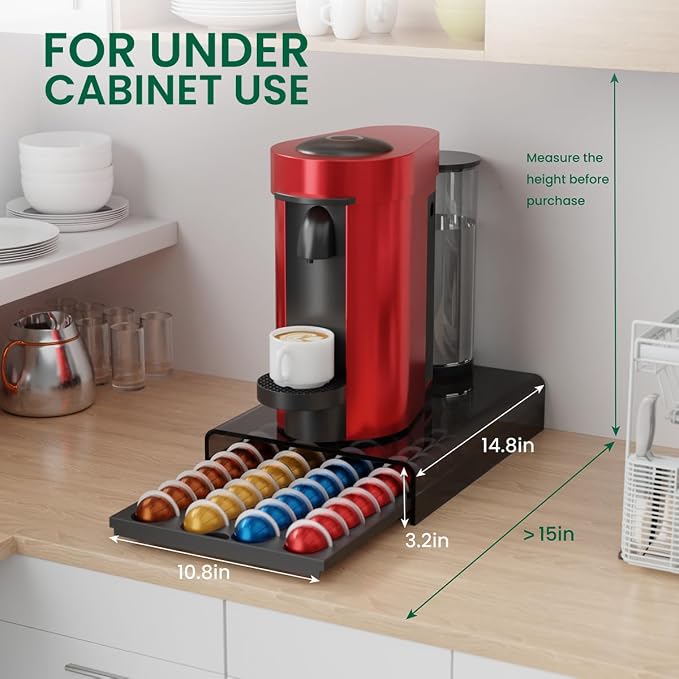 Coffee Pods Storage for Nespresso Vertuo Capsules Organizer, - Image 2