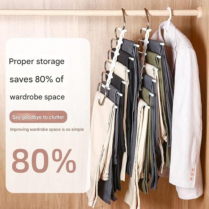 Space-Saving 6-Tier Metal Pants Hanger - Image 2
