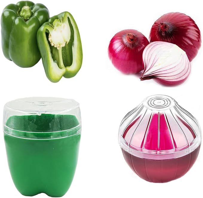 5 Pieces Fruit and Vegetable Shaped Savers Keepers Storage Containers - Image 2