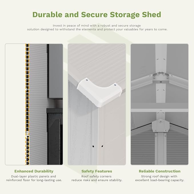 Patiowell 6X6 FT Outdoor Storage Shed - Image 4