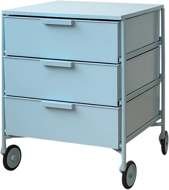 3-Drawer Rotatable End Table, Storage End Table Sofa Side Cabinet, Modern Cream by Unknown