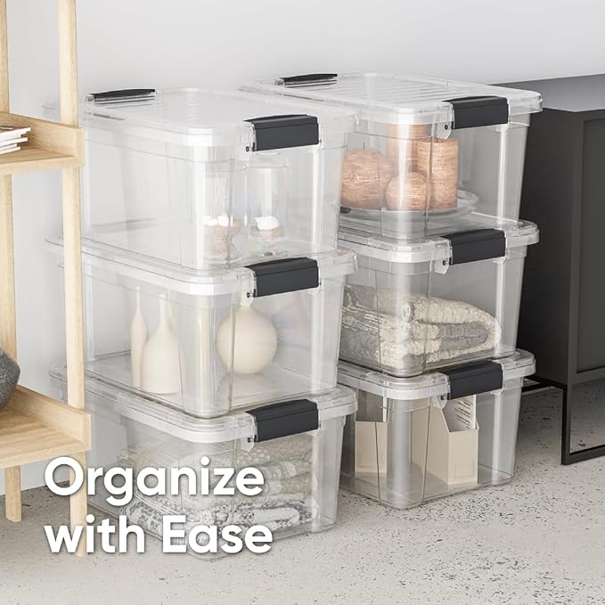 Superio Clear Storage Box with Lid, 14.25 Quart Plastic Container Bins - Image 5