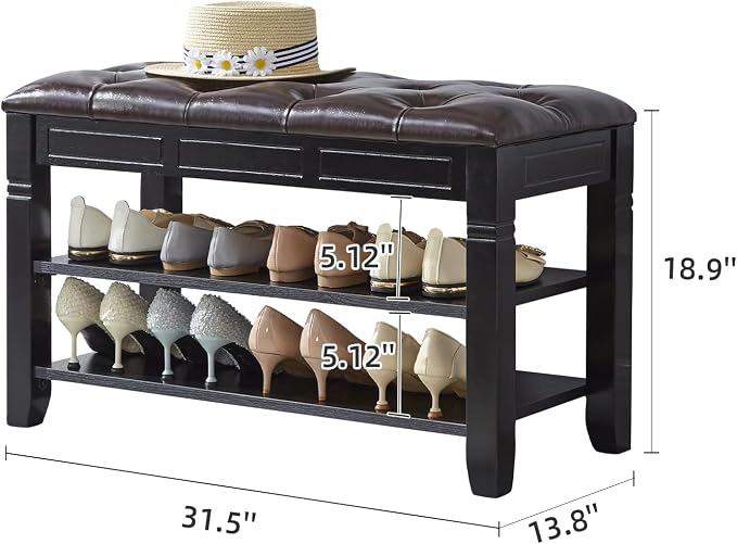 LEILISI Shoe Bench, Storage Rack Organizer - Image 3
