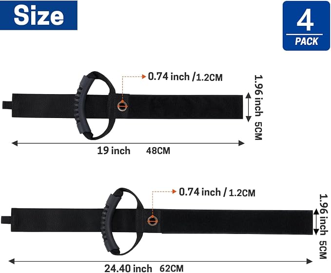 4 Pack Extension Cord Holder Organizer, 19 Inch & 24 Inch Adjustable Hook and - Image 2