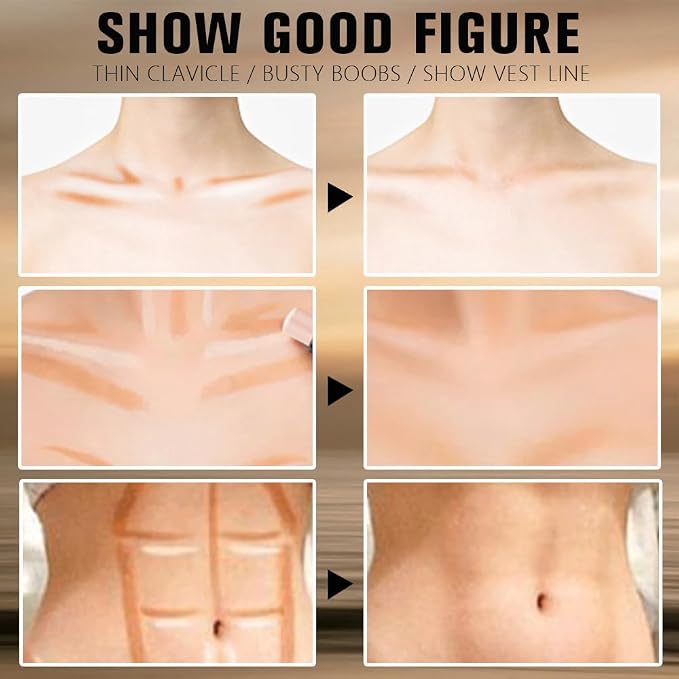 evpct Nuetral Nude & Beige Cream Contour Stick Face Body Makeup Dual Ended - Image 5