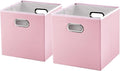 PRANDOM Leather Foldable Cube Storage Bins 13x13 inch Fabric Storage Baskets by Prandom
