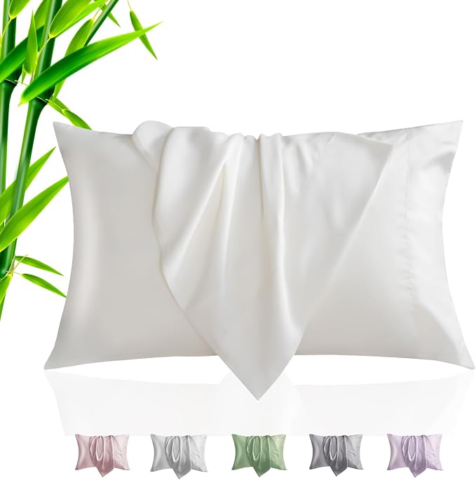 TELUS Pillow Cases Standard Size 2 Pack, Bamboo Rayon & Lyocell Pillowcase by TELUS