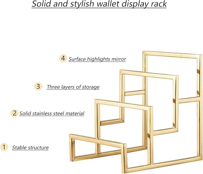 Clutch Purse Display Stand, 3 Layer Stainless Steel Wallet Display Stand Clutch - Image 3