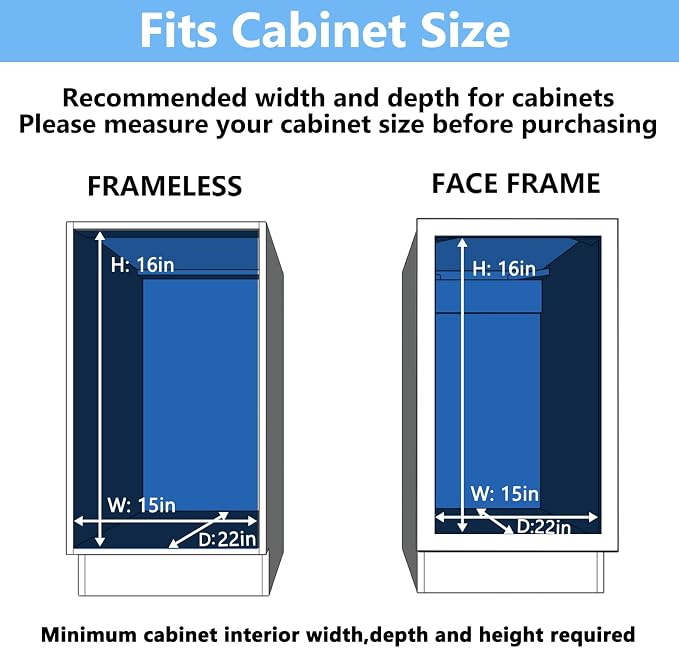 2 Tier Individual Pull Out Cabinet Organizer 14½" W x 21½" D, Heavy Duty - Image 4