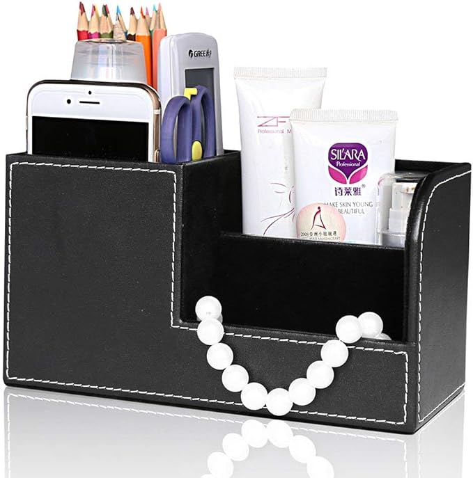 KINGFOM Desk Organizer Office Supplies Caddy Pu Leather Multi-function Storage - Image 3