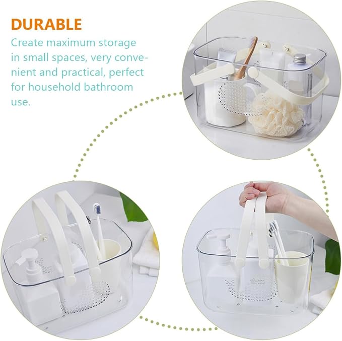 Ergonomic Handle Plastic Storage Basket Bathroom Organizer - Image 7