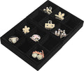 DesignSter Small Jewelry Tray-Ring Organizer 2PCS Premium Velvet Rings Earrings by DesignSter