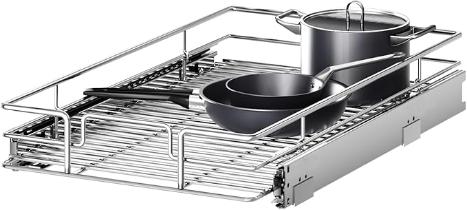 Pull Out Cabinet Organizer 13½" W x 21½" D, Heavy Duty Cabinet Pull Out Shelves by Unknown