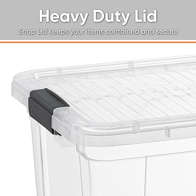 Superio Clear Storage Box with Lid, 11 Quart Plastic Container Bins - Image 3