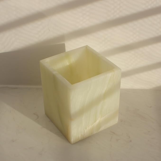 Natural Light Green Onyx Toothbrush Holders - Image 9