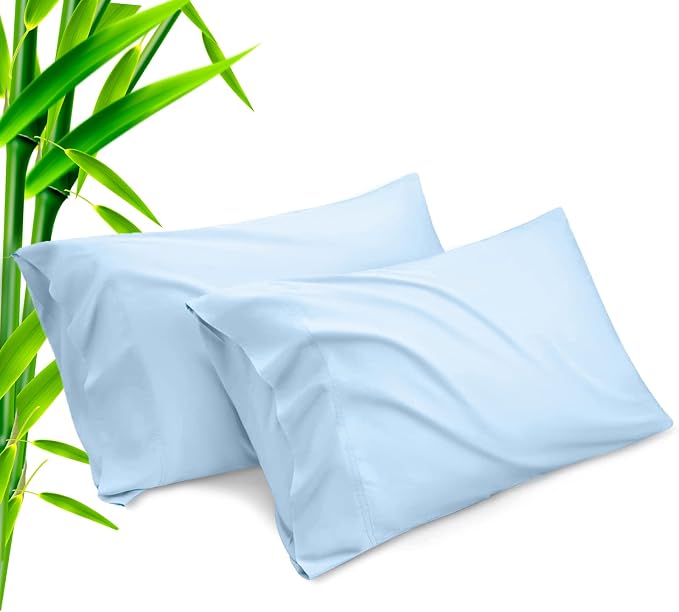 Pillow Cases Standard Size 2 Pack, Bamboo Rayon Cooling Pillowcases by TELUS