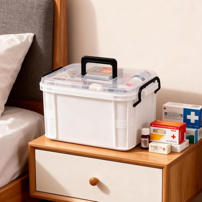 15qt White Medicine Organizer Storage Box - Image 2