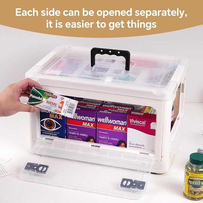 DOUKE 30qt Medicine Organizer Storage Box – Plastic First Aid Box Empty - Image 2