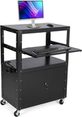 Garvee Mobile AV Cart with Lockable Cabinet, Adjustable Height Laptop Stand by Garvee