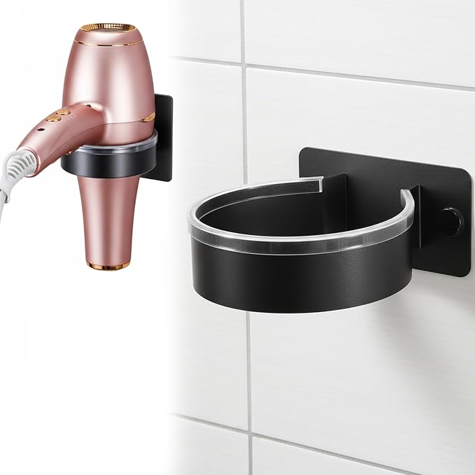 Dryer Holder Wall Mounted, Adhesive Stainless Steel Blow Dryer Stand Hair Tool by Unknown