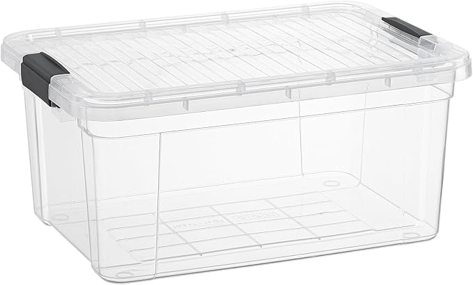 Superio Clear Storage Box with Lid, 11 Quart Plastic Container Bins by Superio